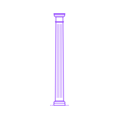Buildings Stone Columns Roman Tuscan Tapered Fluted Small Outline Svg File, Free Vectors File